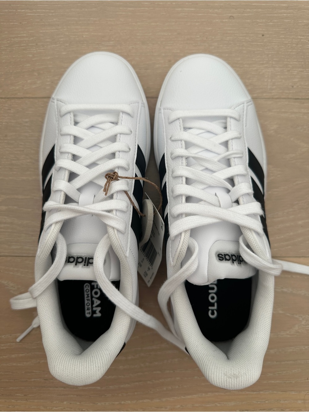 adidas Women's White and Black Sneakers
